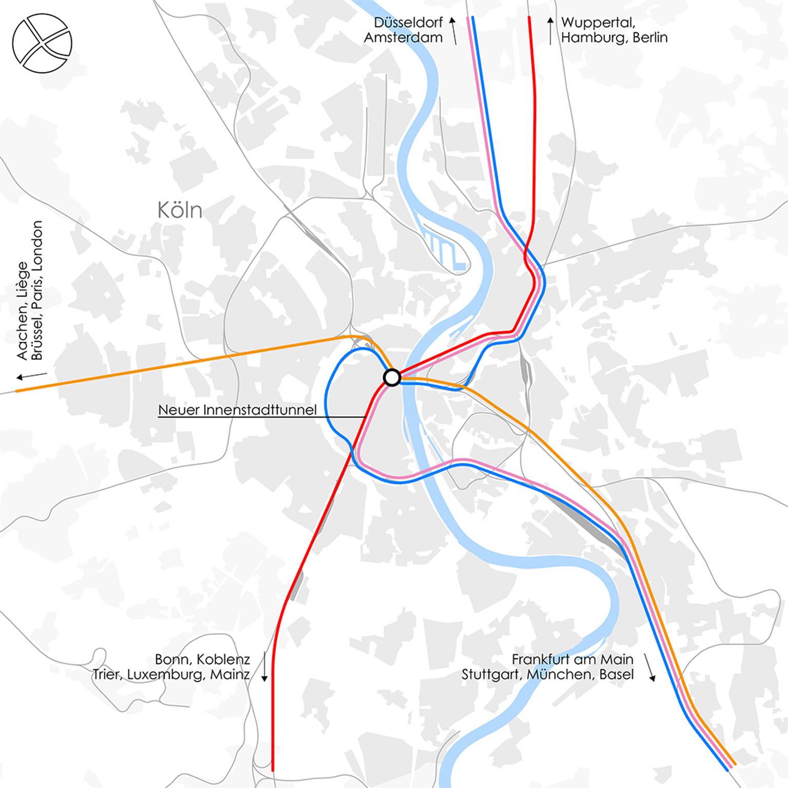 Das Kreuzkonzept. Weterentwicklung des Bahnknotens Köln